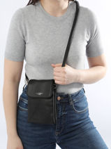 Cross Body Tas Grained Flora & co Zwart grained F3609-vue-porte