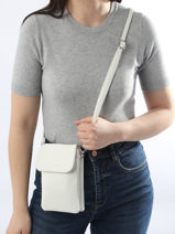 Cross Body Tas Grained Miniprix Wit grained F3609-vue-porte