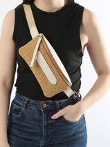 Belt Bag Coachella Leder Met Vlechtmotief Marie martens Beige coachella CVT-vue-porte