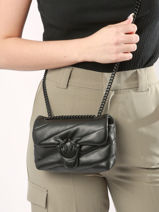 Cross Body Tas Love Bag Puff Leder Pinko Zwart love bag puff A1JO-vue-porte