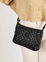 Cross Body Tas Heritage Leder Biba Zwart heritage KA9-vue-porte