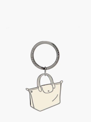 Longchamp Metal Sleutelhanger Wit