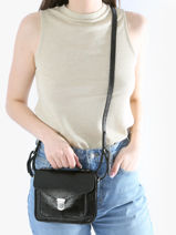 Cross Body Tas Melle George Xs clipse Leder Paul marius Zwart eclipse GEORXECL-vue-porte