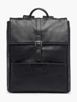 Business Rugzak Foulonn� 2 Compartimenten Leder Etrier Zwart foulonne EFOU8092