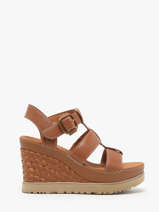 Sandalen Met Sleehak Uit Leder Ugg Bruin accessoires 1152667