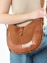 Schoudertas Luna Leder Great by sandie Beige luna SNA-vue-porte