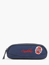 Pennenzak 2 Compartiments Cameleon Blauw vintage family boulanger TROU