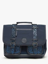 Boekentas Voor Kinderen 2 Compartimenten Vintage Fantasy Cameleon Blauw vintage fantasy CA38