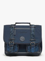 Boekentas Kinderen 2 Compartimenten Vintage Fantasy Cameleon Blauw vintage fantasy CA35