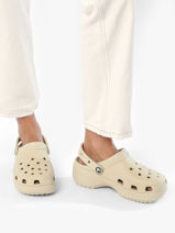 Slippers Classic Platform Clog Crocs Beige accessoires 206750-vue-porte