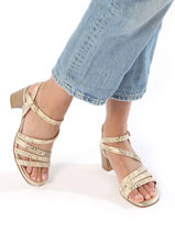 Sandalen Met Hak Uit Leder Rock and rose Beige women 1235TP-vue-porte