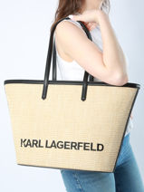 Schoudertas K Essential Raphia Karl lagerfeld Beige k essential 241W3057-vue-porte