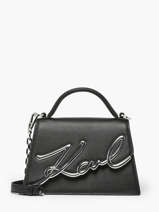 Cross Body Tas K Signature Leder Karl lagerfeld Zwart k signature 240W3004