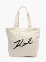 Schoudertas K/signature Canvas Karl lagerfeld Wit k signature 240W3884