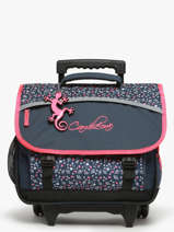 Boekentas Op Wieltjes Kind 2 Compartimenten Cameleon Roze actual CR38