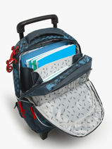 Rugzak Op Wieltjes Cameleon Blauw actual AUD-PIQU-vue-porte