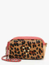 Cross Body Tas Leopard Leder Virginie darling Roze make up MMUSMINC