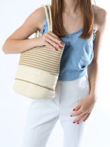 Schoudertas Cabas Stro Gerard pasquier Beige cabas P24012-vue-porte