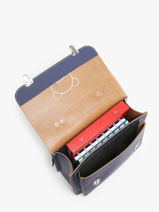 Boekentas Teddy Leder Own stuff Blauw preschool 14TEDDY-vue-porte