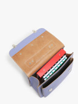Boekentas Flowers Leder Own stuff Violet preschool 14FLOW-vue-porte