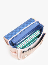 Boekentas 2 Compartimenten Caramel et cie Roze boheme FI-vue-porte