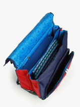 Boekentas Op Wieltjes 2 Compartimenten Snowball Blauw frenchie T46241-vue-porte