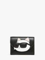 Portefeuille Leder Karl lagerfeld Zwart k ikonic 2.0 245W3215