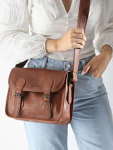 Cross Body Tas La Sacoche Leder Paul marius Bruin vintage S-vue-porte