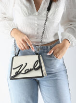 Cross Body Tas K Signature Leder Karl lagerfeld Zwart k signature 245W3072-vue-porte