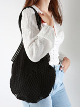 Schoudertas Filet Katoen Vanessa bruno Zilver filet 26V40700-vue-porte