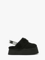 Slippers Met Riempjes Funkette Uit Leder Ugg Zwart women 1113474