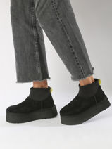 Boots Met Platformzool Classic Mini Dipper Uit Leder Ugg Zwart women 1168170-vue-porte
