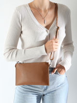 Cross Body Tas Caviar Leder Milano Bruin caviar CA240611-vue-porte