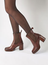 Enkellaarsjes Met Hak Uit Leder Mjus Bruin women P96225-vue-porte