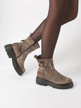 Enkellaarsjes Uit Leder Mjus Grijs women L44201-vue-porte
