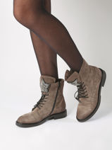 Enkellaarsjes Uit Leder Mjus Grijs women T81209-vue-porte