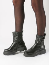 Enkellaarsjes Uit Leder Mjus Zwart accessoires L44201-vue-porte