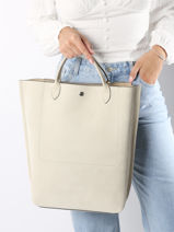 Longchamp Cabas longchamp velours Handtas Beige-vue-porte