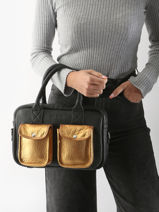 Handtas Dore Leder Paul marius Zwart dore DANDSDOR-vue-porte