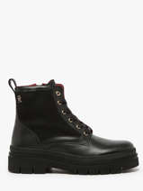 Enkellaarsjes Uit Leder Tommy hilfiger Zwart women 8447BDS