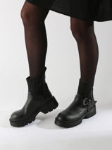 Enkellaarsjes Uit Leder Inuovo Zwart women 753428-vue-porte