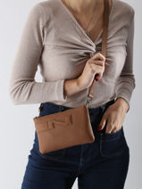 Crossbody Tas Florence Leder Nathan baume Bruin n city 4-vue-porte