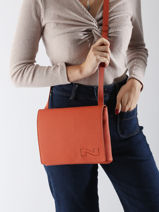 Cross Body Tas Brugge Leder Nathan baume Oranje n city 2-vue-porte