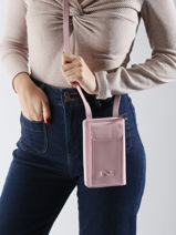 Telefoonetui Pocket Leder Nathan baume Roze n city 3-vue-porte