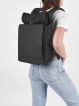 Bergen - Rugzak 1 Compartiment + 15" Pc Kapten and son Zwart backpack BERGEN-vue-porte