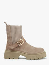 Enkellaarsjes Uit Leder Inuovo Beige women 753428