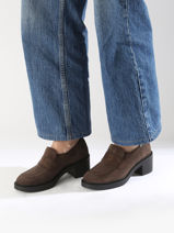 Mocassins Met Hak Pamelia Uit Leder Mephisto Bruin women P5146006-vue-porte
