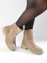 Enkellaarsjes Uit Leder Inuovo Beige women 753434-vue-porte