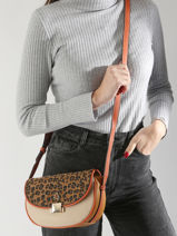 Cross Body Tas Leopard Lulu castagnette Veelkleurig leopard TURENNE-vue-porte