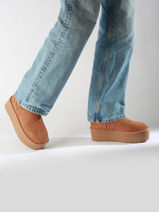 Boots Classic Mini Platform Uit Leder Ugg Beige accessoires 1134991-vue-porte